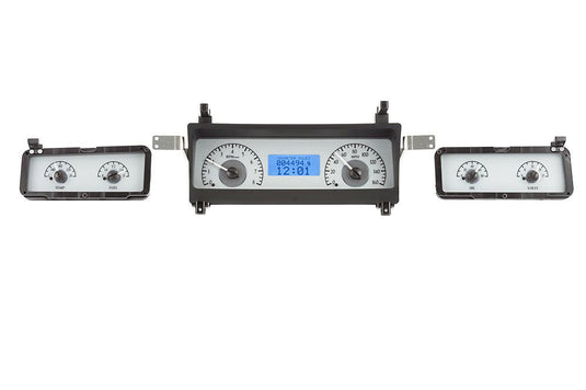 Dakota Digital 1973-1977 Chevrolet Malibu/Monte Carlo/El Camino/GMC Sprint VHX Silver Blue Display Square Gauge Kit VHX-73C-MAL-S-B