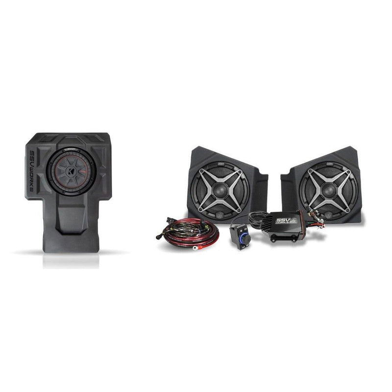 Load image into Gallery viewer, SSV Works 10&quot; Kick Subwoofer Enclosure W/ 2 Speaker Audio Kit For Kawasaki KRF1000 20-22
