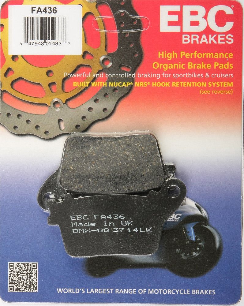 Load image into Gallery viewer, EBC 1 Pair FA Series Organic Replacement Brake Pads MPN FA436
