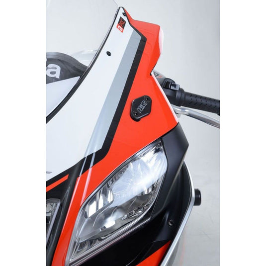 R&G Racing Black Mirror Delete Blanking Plates For 2011-2016 Aprilia RS4 125