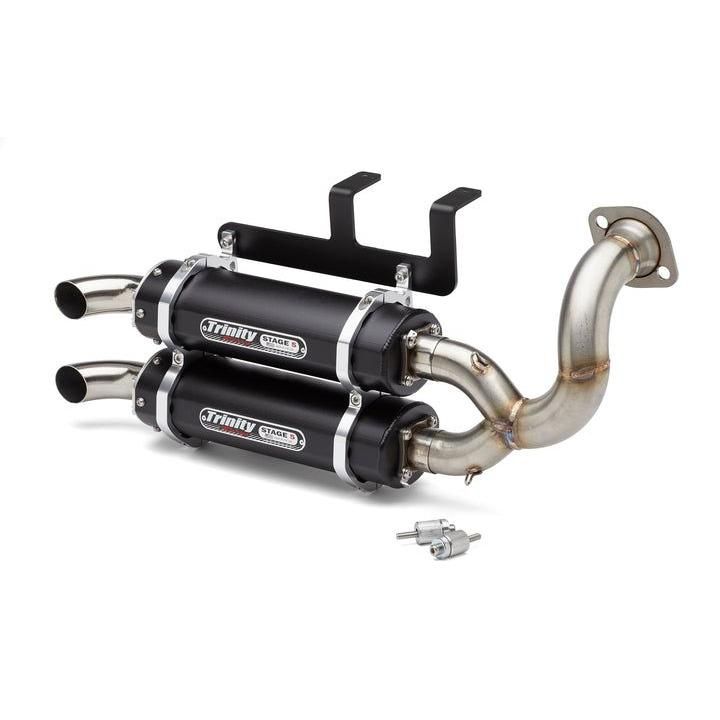 Trinity Racing Stage 5 Dual Slip On Exhaust Black Muffler TR-4181S-BK
