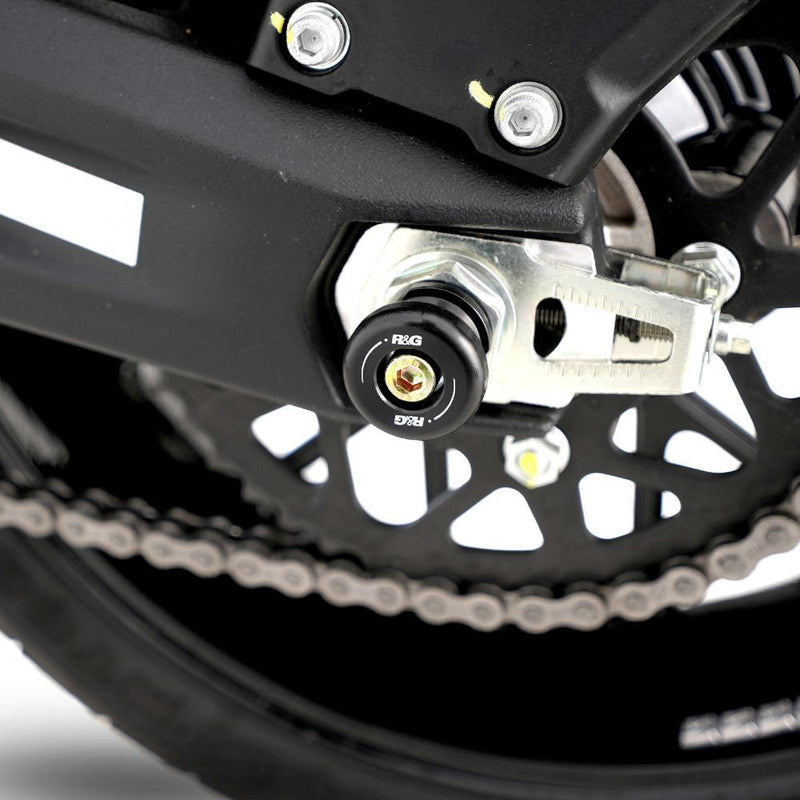 Load image into Gallery viewer, R&amp;G Racing Black Swingarm Protectors SP0066BK
