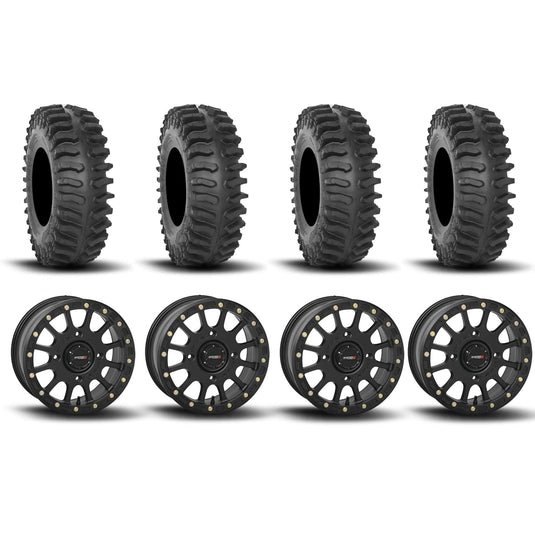 System 3 SB-5 Beadlock Matte Black 15" Wheels And XT400 Tires [33x10R-15]