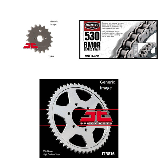 530 BMOR Chain Natural, Front & Rear Sprocket Kit Street SUZUKI GS750ES 1983