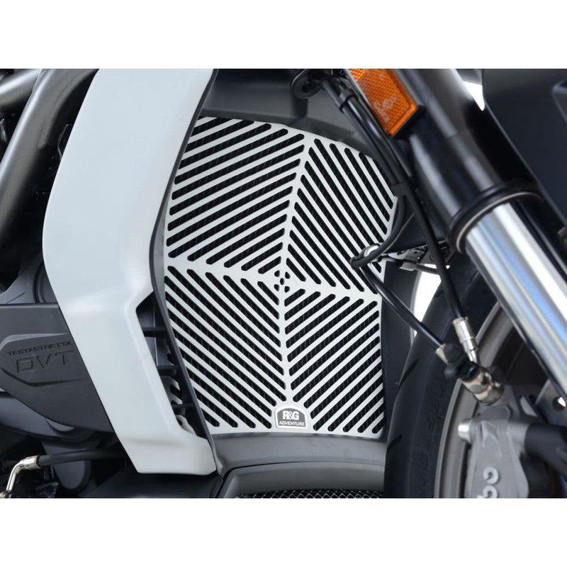 Load image into Gallery viewer, R&amp;G Racing Silver Brushed Aluminium Radiator Guard For 2016-2020 Ducati XDiavel
