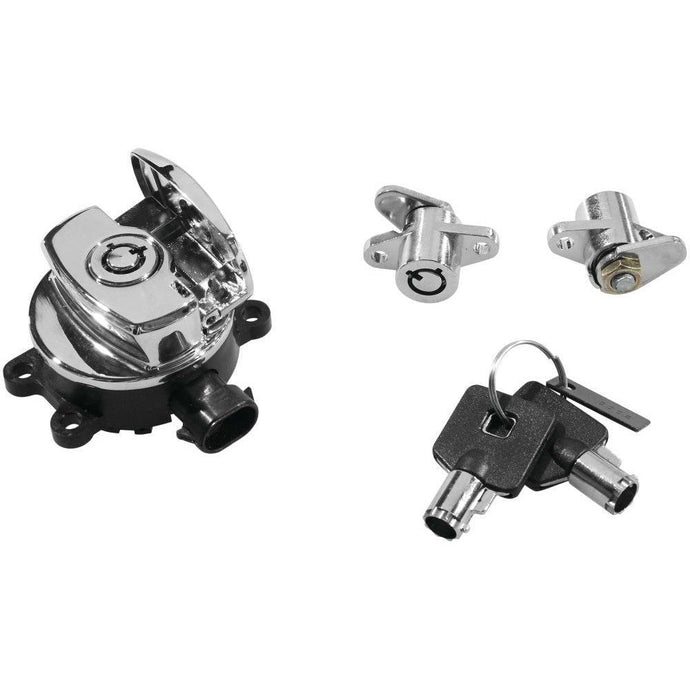 Bikers Choice Ignition Switch and Saddlebag Lock Kit For - 78403 Chrome