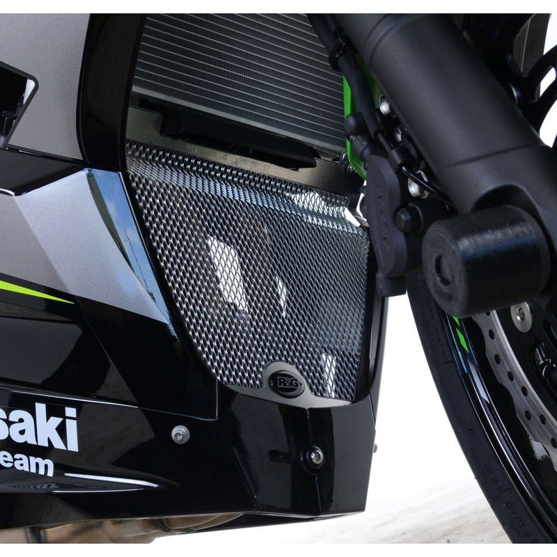 Load image into Gallery viewer, R&amp;G Racing Green Downpipe Grill For 2018-2020 Kawasaki Ninja 250
