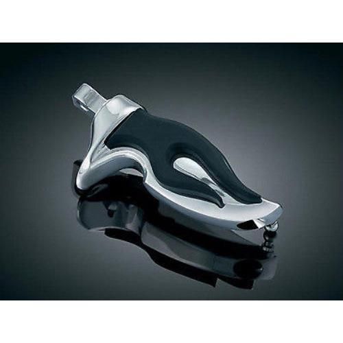 Load image into Gallery viewer, Kuryakyn Chrome ISO Flamin Flame Fire Footpeg Pegs Set Pair Male Mount Harley
