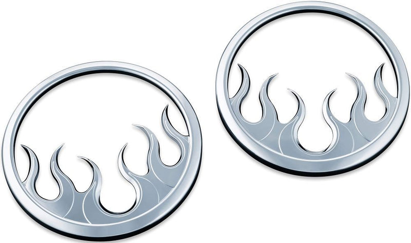 Load image into Gallery viewer, Kuryakyn Speaker Grills Flame Chrome
