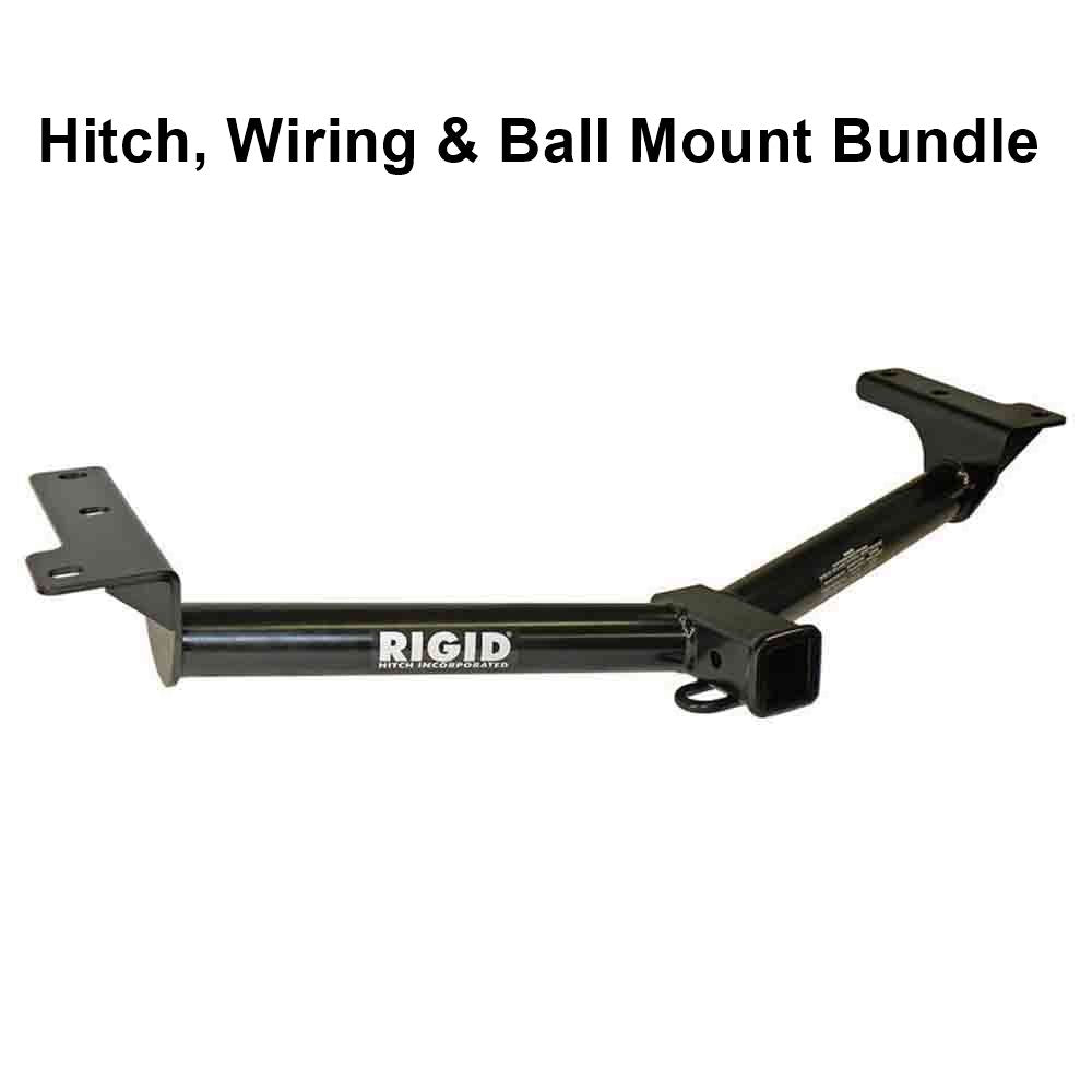 Rigid Hitch R3-0128 Class III 2 Inch Receiver Trailer Hitch Bundle - Includes Ball Mount and Custom Wiring Harness - fits 2011-2020 Dodge Journey (All with LED tail lights, Except Crossroad Models))