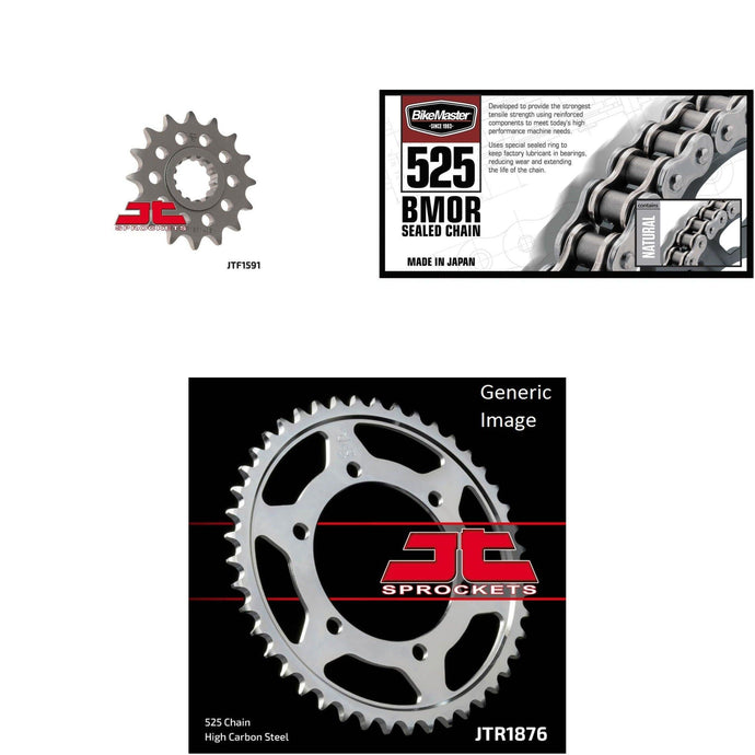 525 BMOR Chain Natural, Front & Rear Sprocket Kit for Street YAMAHA FJ-09 2016