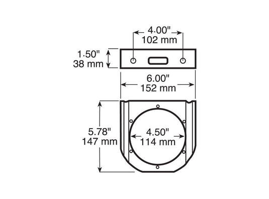 Steel Tail Light Mounting Bracket fits 4" Style Tail Lights