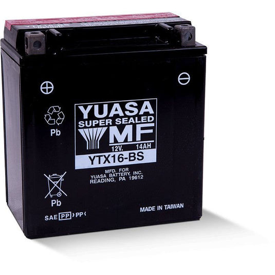 Yuasa Maintenance Free YTX16BS 12 Volt Battery YUAM32X6S