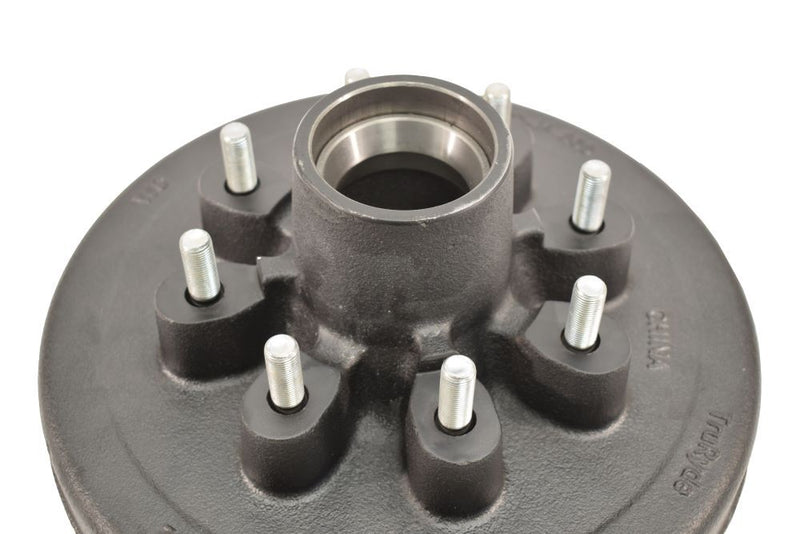 Load image into Gallery viewer, Trailer Hub And Drum, 8 On 6-1/2&quot; Bolt Circle, 3,500 lb. Capacity For 1-3/4&quot; To 1-1/4&quot; Tapered Spindle - 1/2 Inch Lugs
