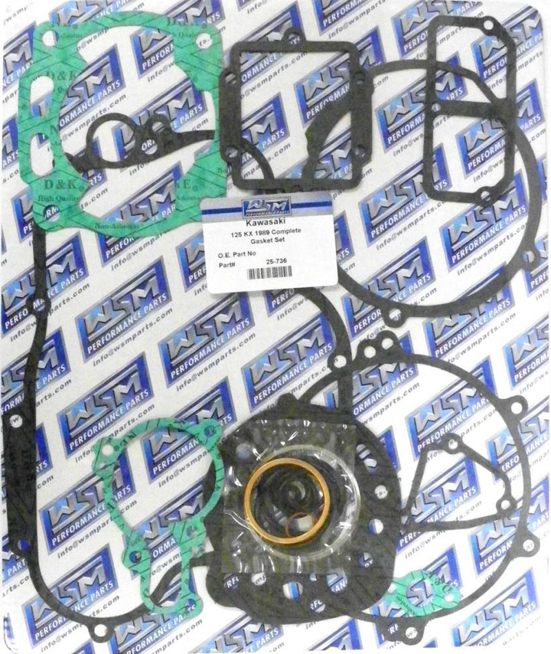Load image into Gallery viewer, WSM Complete Gasket Kit For Kawasaki 125 KX 1989 25-736
