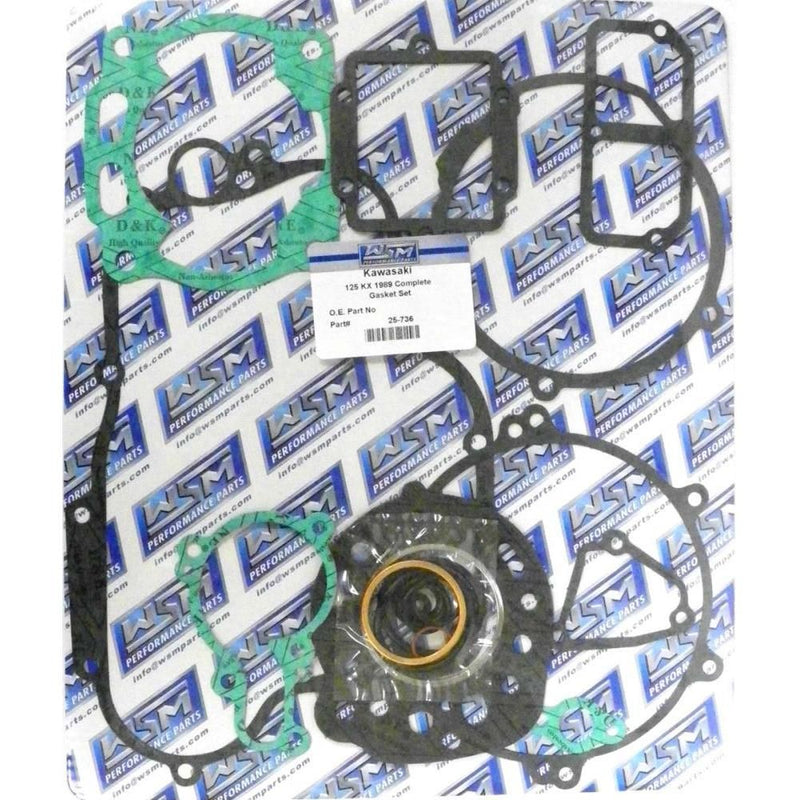 Load image into Gallery viewer, WSM Complete Gasket Kit For Kawasaki 125 KX 1989 25-736
