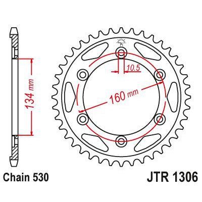 JT Sprockets Rear Steel Sprocket 42 Tooth 42T 530 Chain JTR1306.42