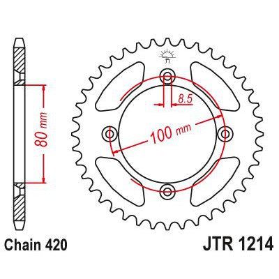 Load image into Gallery viewer, JT Sprockets Rear Steel Sprocket 38 Tooth 38T 420 Chain JTR1214.38
