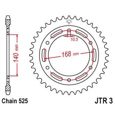 Load image into Gallery viewer, JT Sprockets Rear Steel Sprocket 42 Tooth 42T 525 Chain JTR3.42
