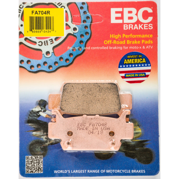EBC 1 Pair Sintered R Series Heavy-Duty Brake Pads MPN FA704R