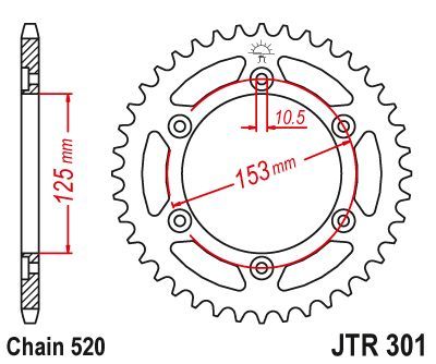 Load image into Gallery viewer, JT Sprockets Rear Steel Sprocket 48 Tooth 48T 520 Chain JTR301.48
