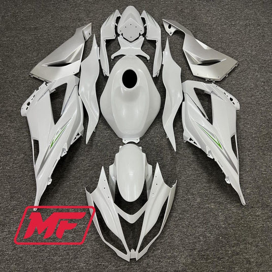 Monster Fairings Full Kit Kawasaki ZX-6R 13-18 Pearl White + Windshield + Gas Tank Cover