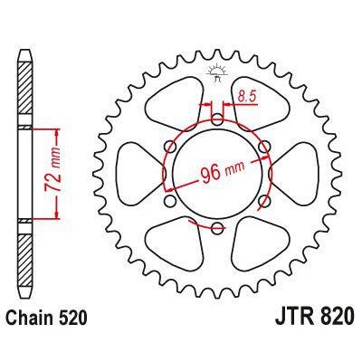 JT Sprockets Rear Steel Sprocket 42 Tooth 42T 520 Chain JTR820.42