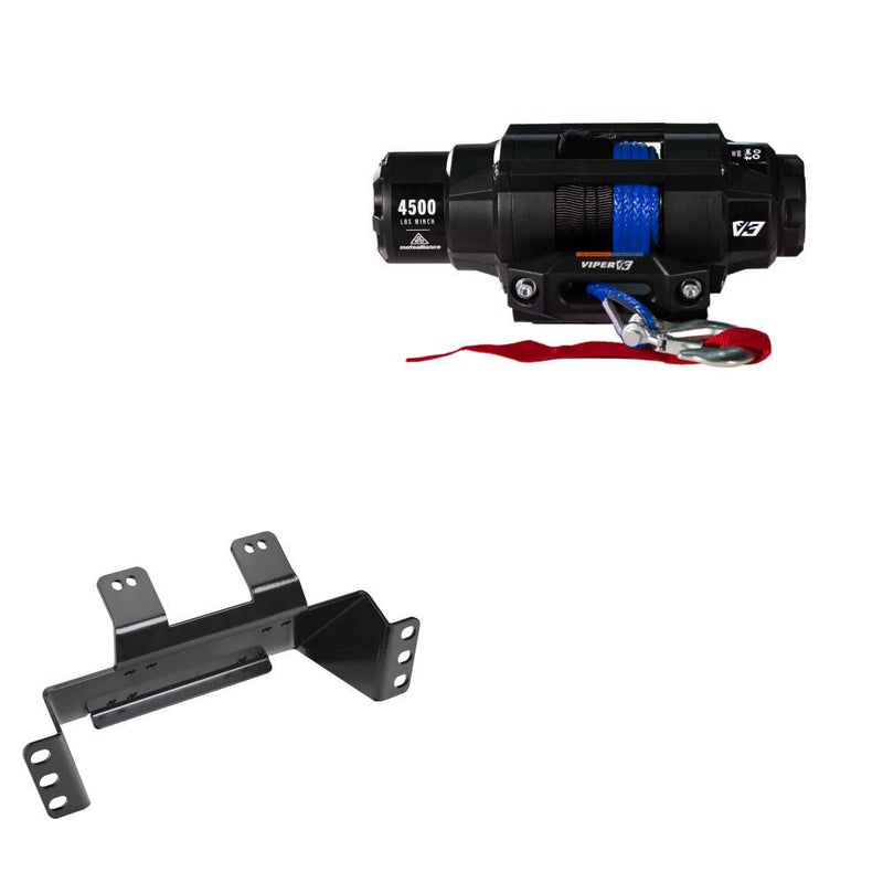 Load image into Gallery viewer, Viper 4500lbs V3 Winch Blue Rope With Mount For Polaris Ranger Crew 570 Round Tube Roll Cage 2016-2021
