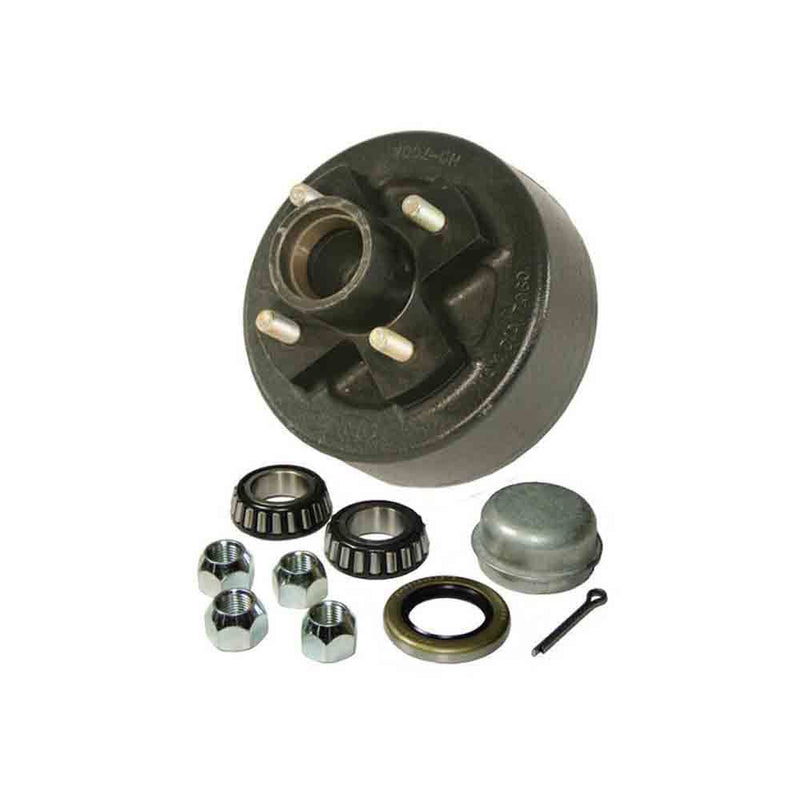 Load image into Gallery viewer, Trailer Hub and Drum Assembly - 4 on 4" Bolt Circle, 1,250lb Capacity for 1-1/16" ID Straight Spindles

