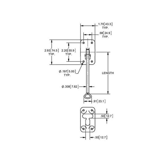 Plastic Door Holder with 5-1/2 Inch Arm