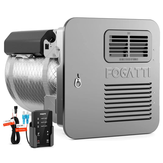 6 Gallon RV Hot Water Heater, Propane/Electric Heating, Bulit-in Lifetime Anode Rod-HybridShower 6 Ultra15''x15''-Square door