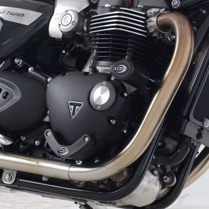 Load image into Gallery viewer, R&amp;G Racing Black Aero Style Crash Protection Bobbins For 2019-2020 Triumph Speed Twin 1200
