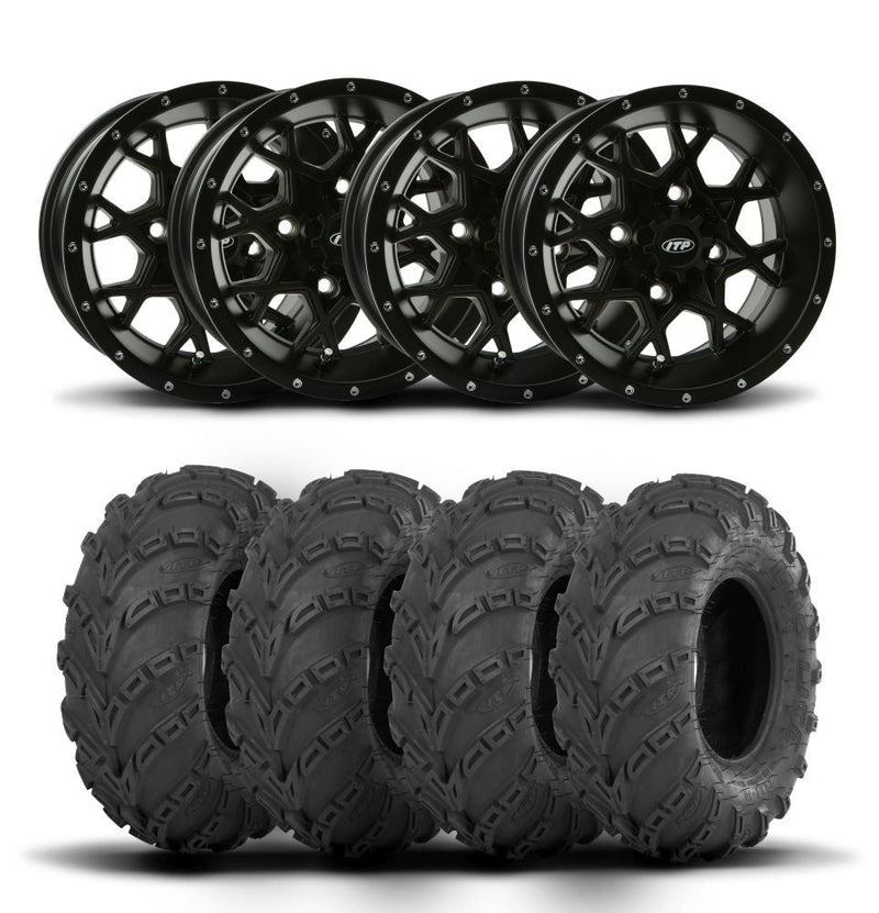 Load image into Gallery viewer, ITP Hurricane 14&quot; Black Wheels And Mud Lite Tires [30x10-14]
