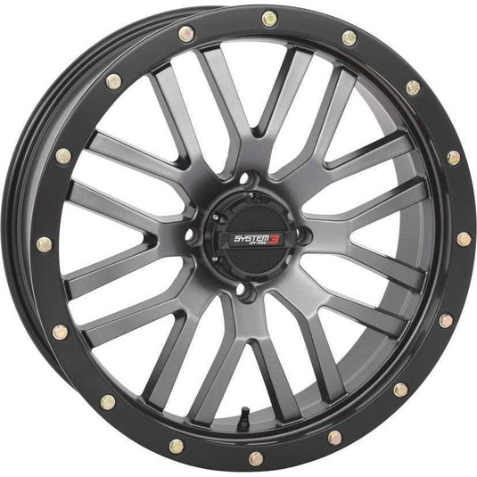 System 3 ST-3 Simulated Beadlock Gun Metal Grey Wheel 20x6.5 4/156 4+2.5 (+10mm)