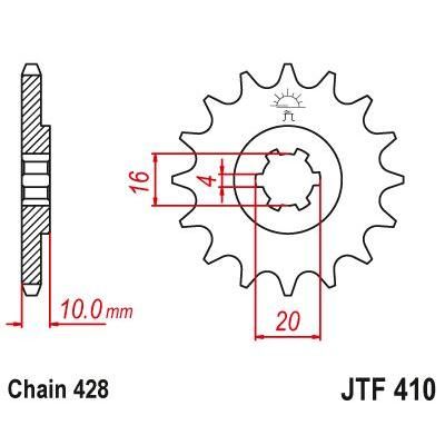 JT Sprockets Front Steel Sprocket 14 Tooth 14T 428 Chain For Hyosung GT125 R EFI 2012 JTF410.14