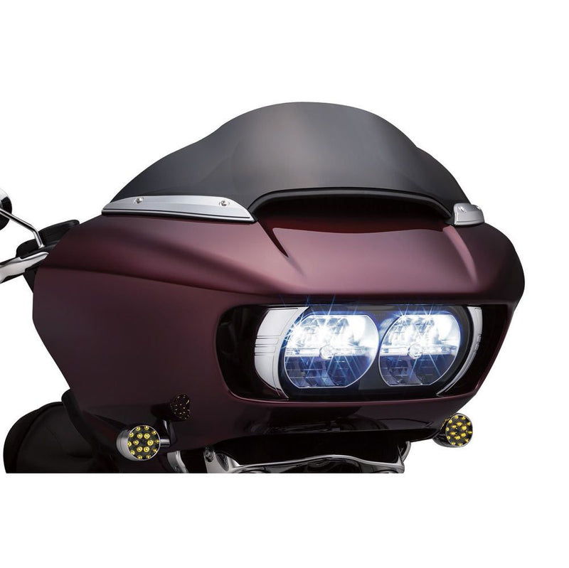 Load image into Gallery viewer, Kuryakyn Chrome Front Windshield Side Fairing Trim Accents Harley Road Glide 15&#39;
