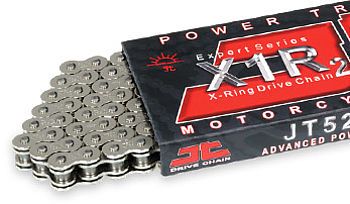 Load image into Gallery viewer, JT Sprockets X1R Heavy Duty X-Ring Black Steel Rivet Link Chain 530-122
