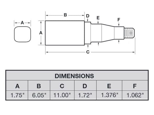 Single - 5-Bolt on 5 Inch Hub Assembly - Includes (1) Square Stock 1-3/8 Inch To 1-1/16 Inch Tapered Spindle & Bearings