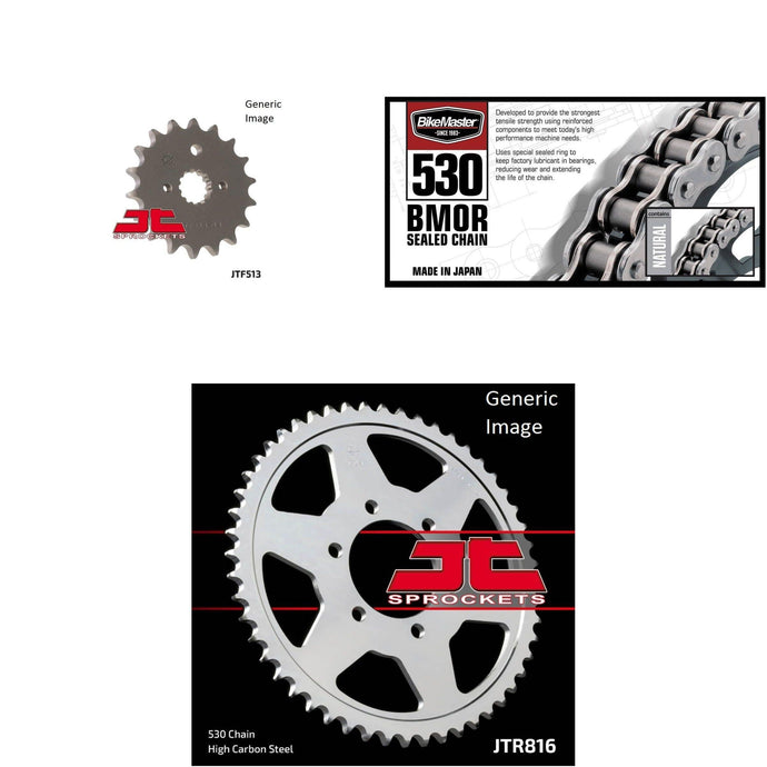 530 BMOR Chain Natural, Front & Rear Sprocket Kit for SUZUKI GSX-R750 1990-1992