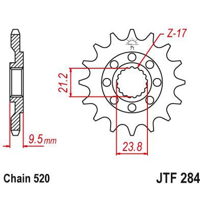 JT Sprockets Front Steel Countershaft Sprocket SC 13 Tooth 13T 520 Chain