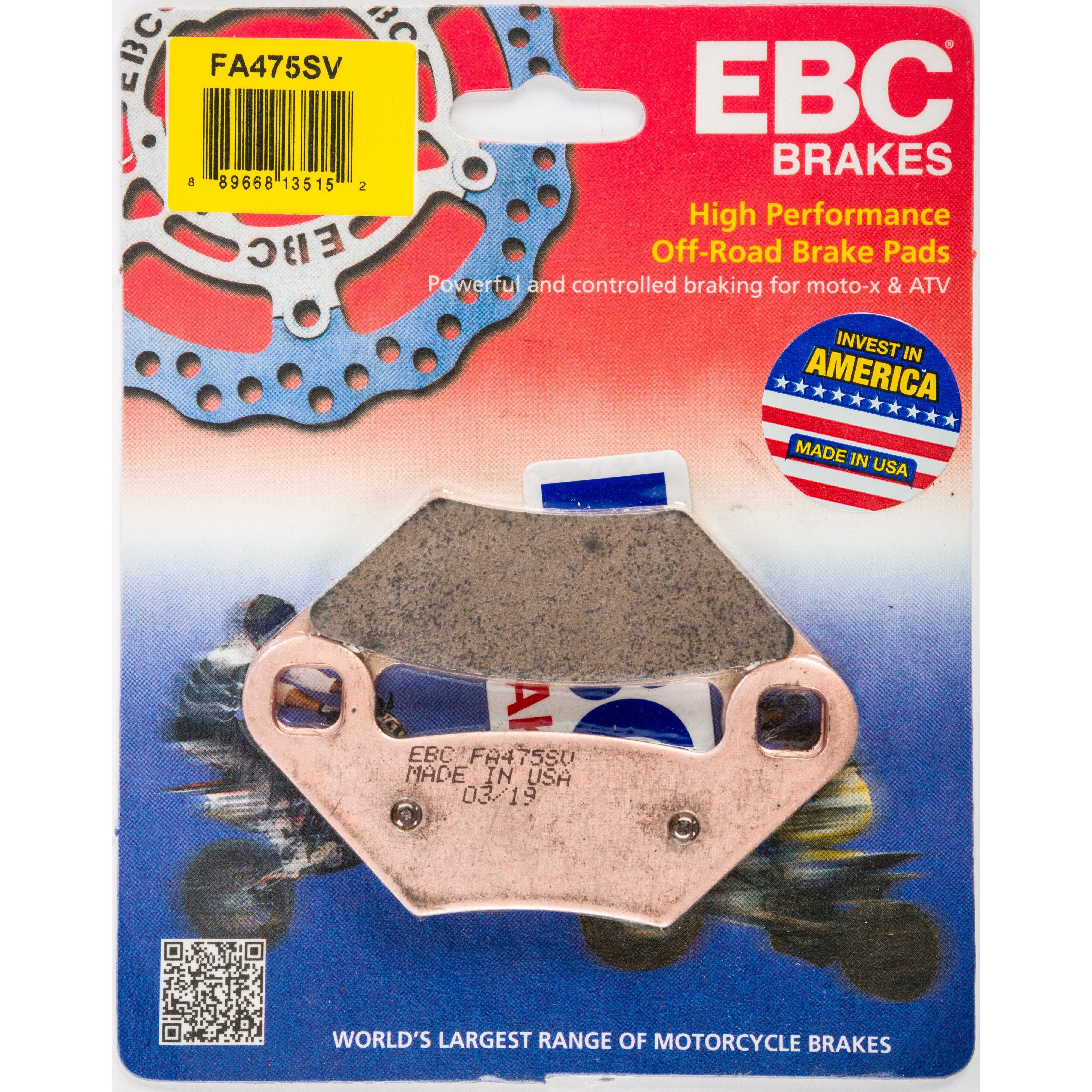 EBC 1 Pair SV Series Severe Duty Brake Pads MPN FA475SV