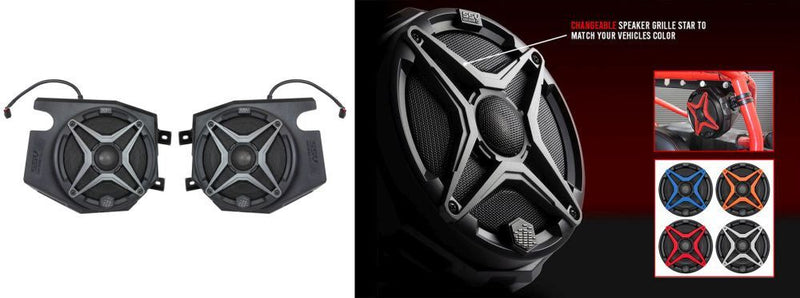Load image into Gallery viewer, SSV Works Front Kicker 6.5&quot; Speaker Pods With Grey Grilles
