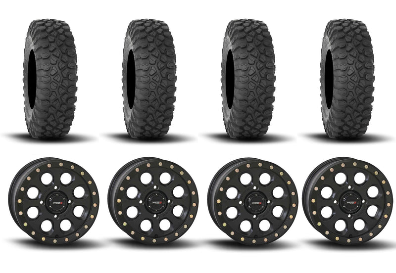 Load image into Gallery viewer, System 3 SB-7 Beadlock Matte Black 15&quot; Wheels And XC450 Tires [35x10R-15]
