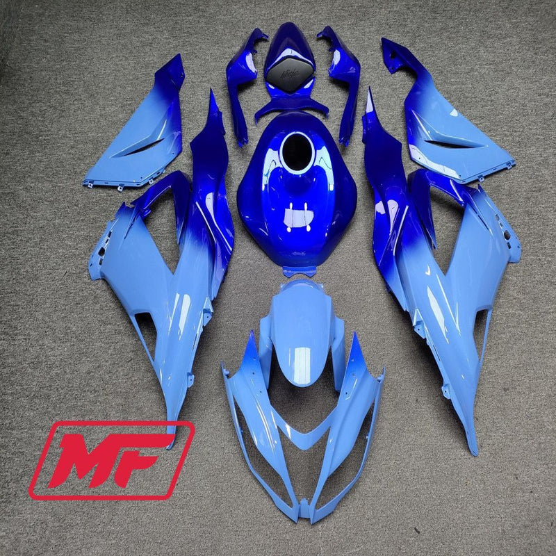 Load image into Gallery viewer, Monster Fairings Full Kit Kawasaki ZX-6R 19-23 Gloss Blue Gradient + Windshield + Gas Tank Cover
