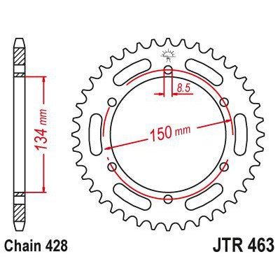 JT Sprockets Rear Steel Sprocket 48 Tooth 48T 428 Chain JTR463.48