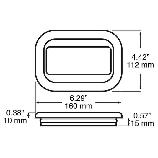 5 Inch Rectangular Grommet LT