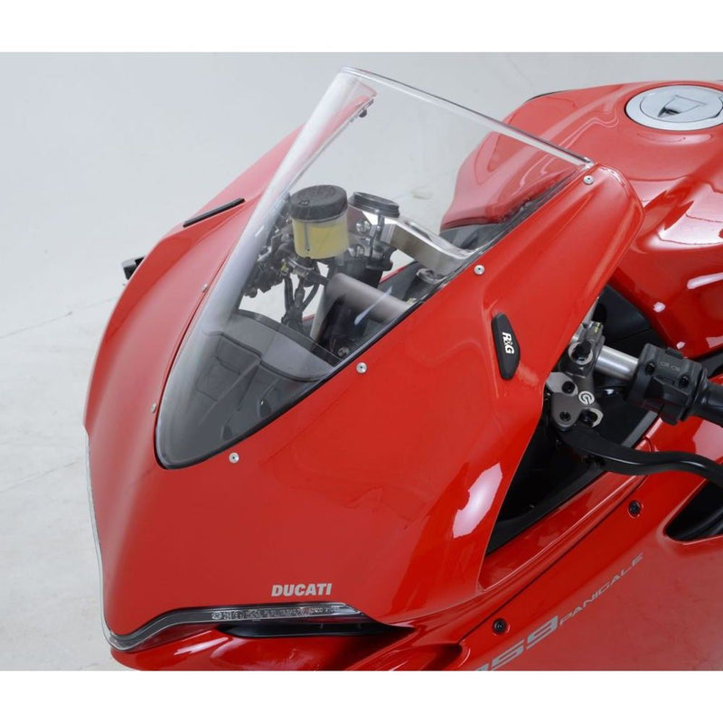 Load image into Gallery viewer, R&amp;G Racing Black Mirror Delete Blanking Plates For 2015-2017 Ducati 1299 Panigale
