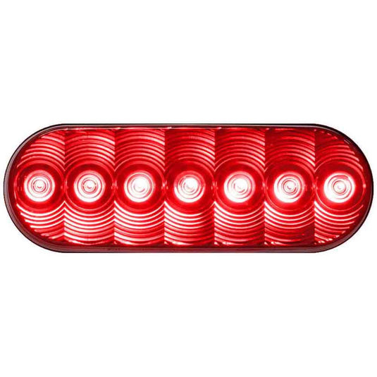 Peterson LED Stop/Turn/Tail, Oval, AMP, Grommet-Mount, 6.50 X 2.25, Red