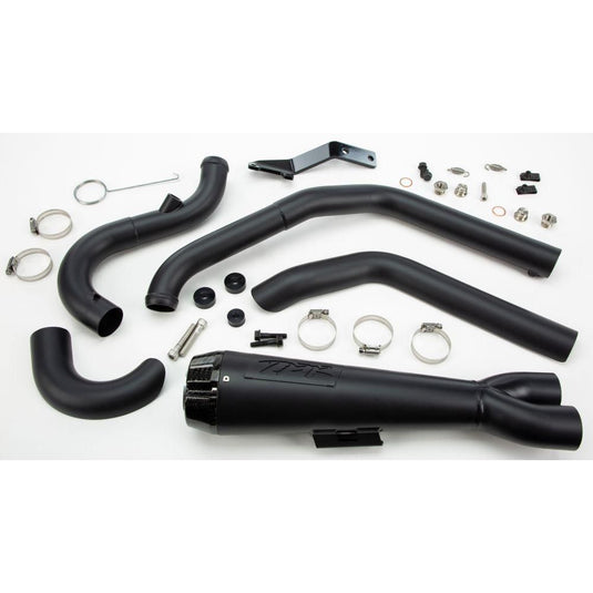 Two Brothers Racing Comp-S 2-into-1 Black Full Exhaust System with Carbon Fiber End Cap 005-4960199-B