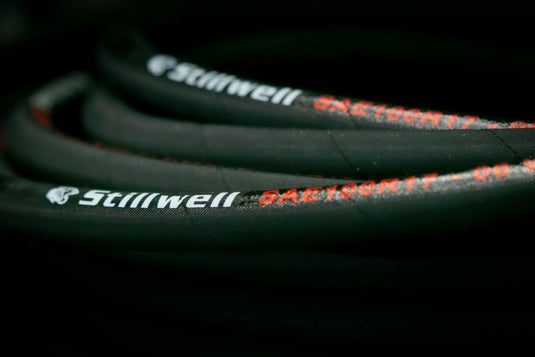 Stillwell Hydraulic Hose - 17"  Long, 3/8", #6 FJ Swivel, #6 FJ Swivel